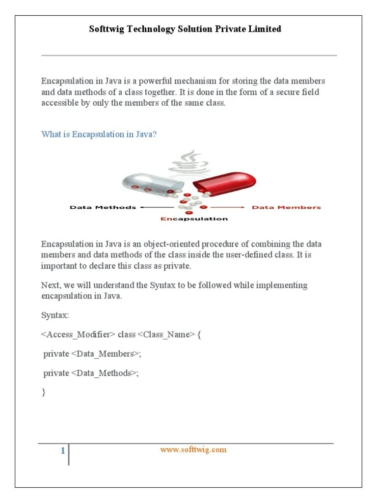 Day - 14 - Encapsulation | PDF | Method (Computer Programming) | Class ...