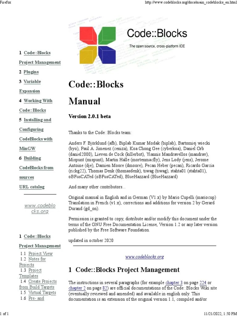 Codeblocks - Manual V 2.0 | Download Free PDF | Source Code ...