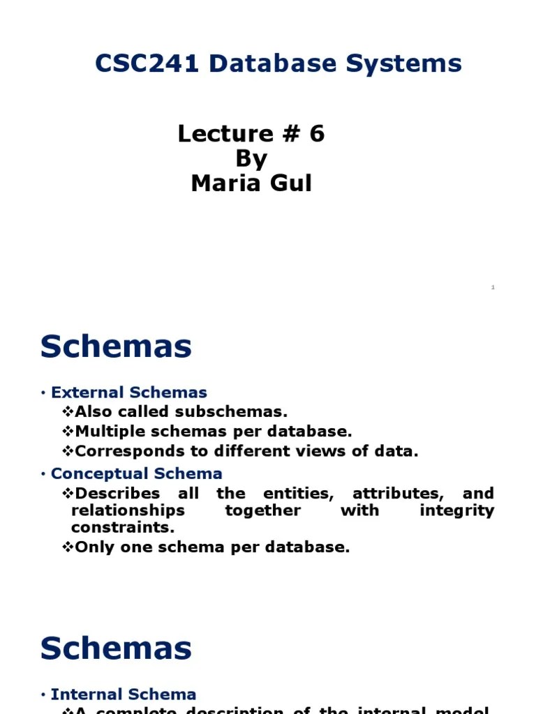 Lecture 6 | PDF | Databases | Database Schema