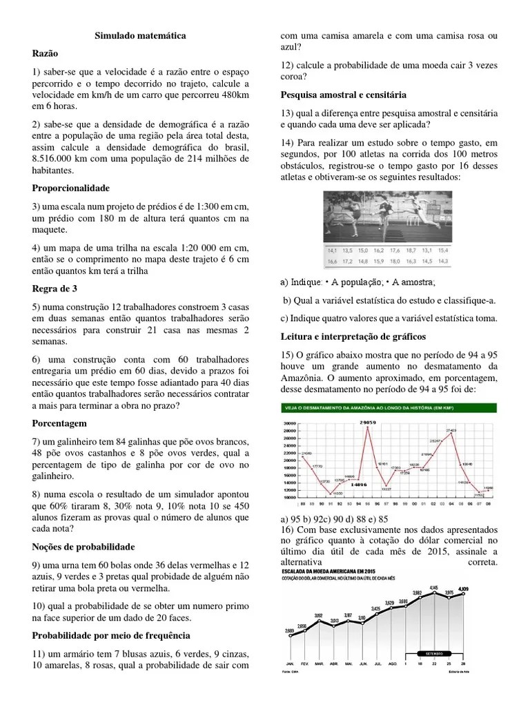 Simulado Matemática | PDF
