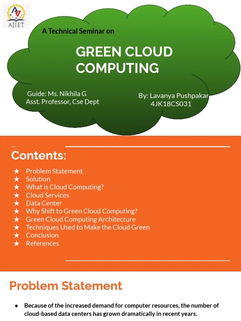 Green Cloud Computing | PDF | Cloud Computing | Data Center