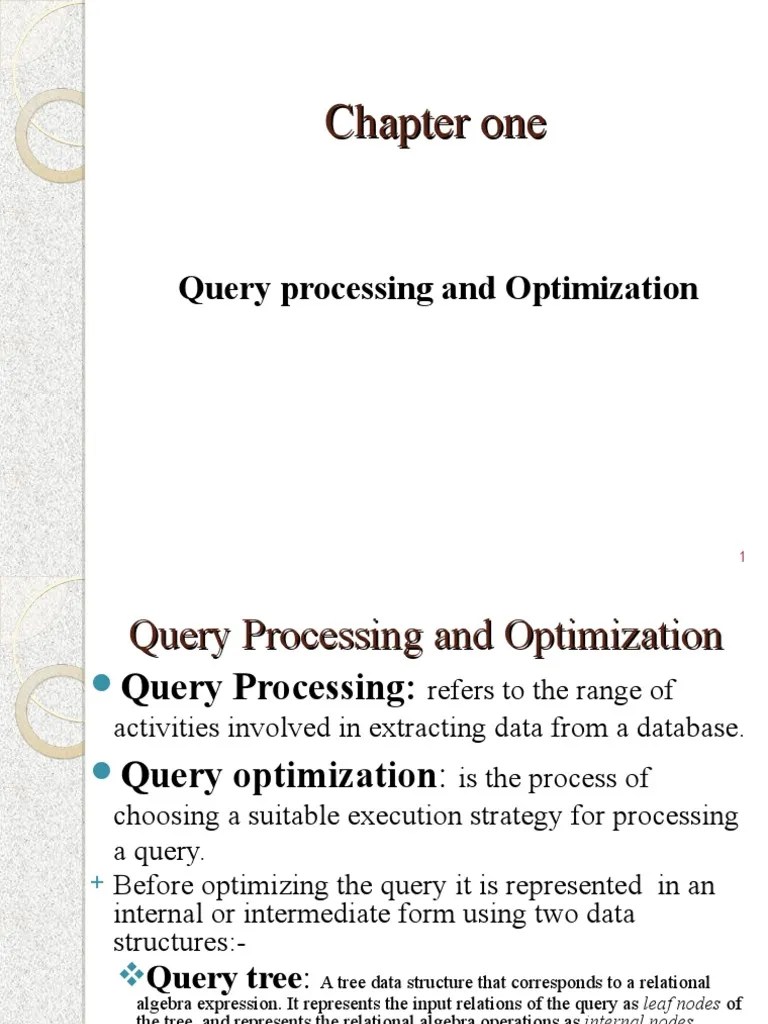 CH 1 Query Processing | PDF | Database Index | Databases