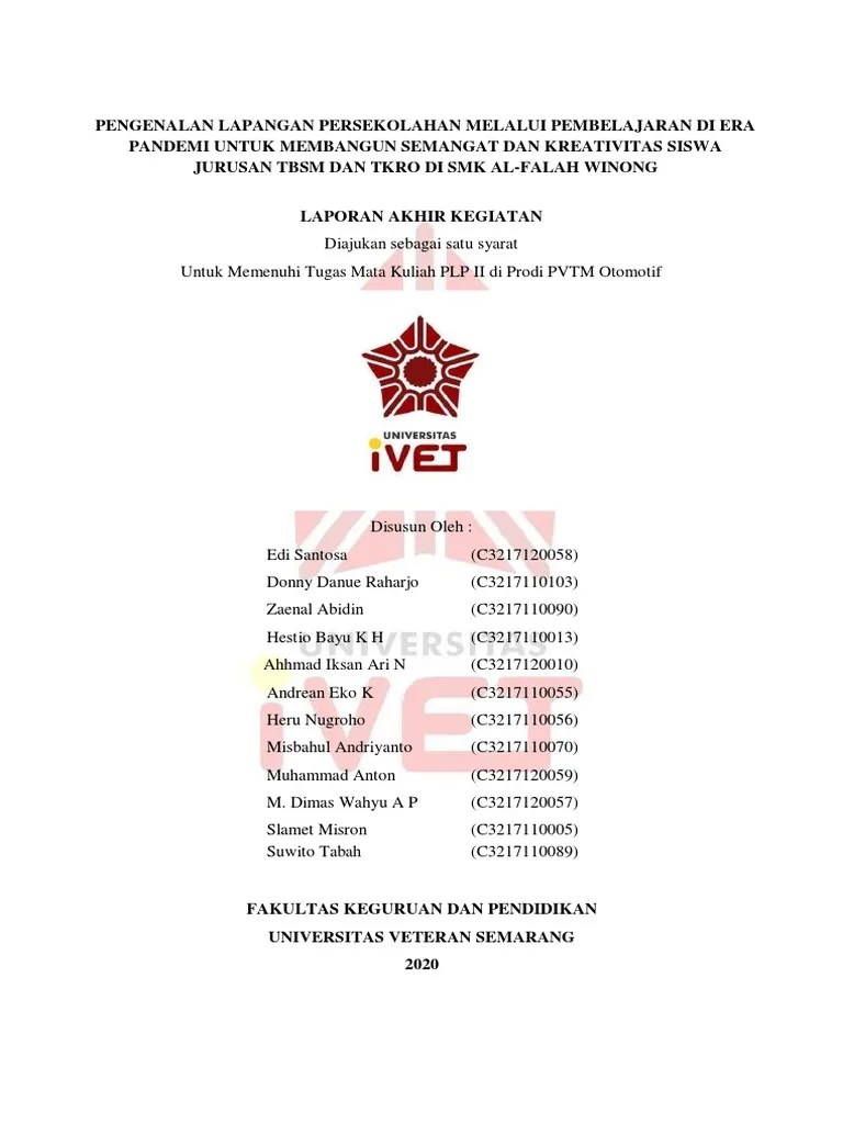 Oke Coy Laporan PLP II SMK Al-Falah Winong | PDF