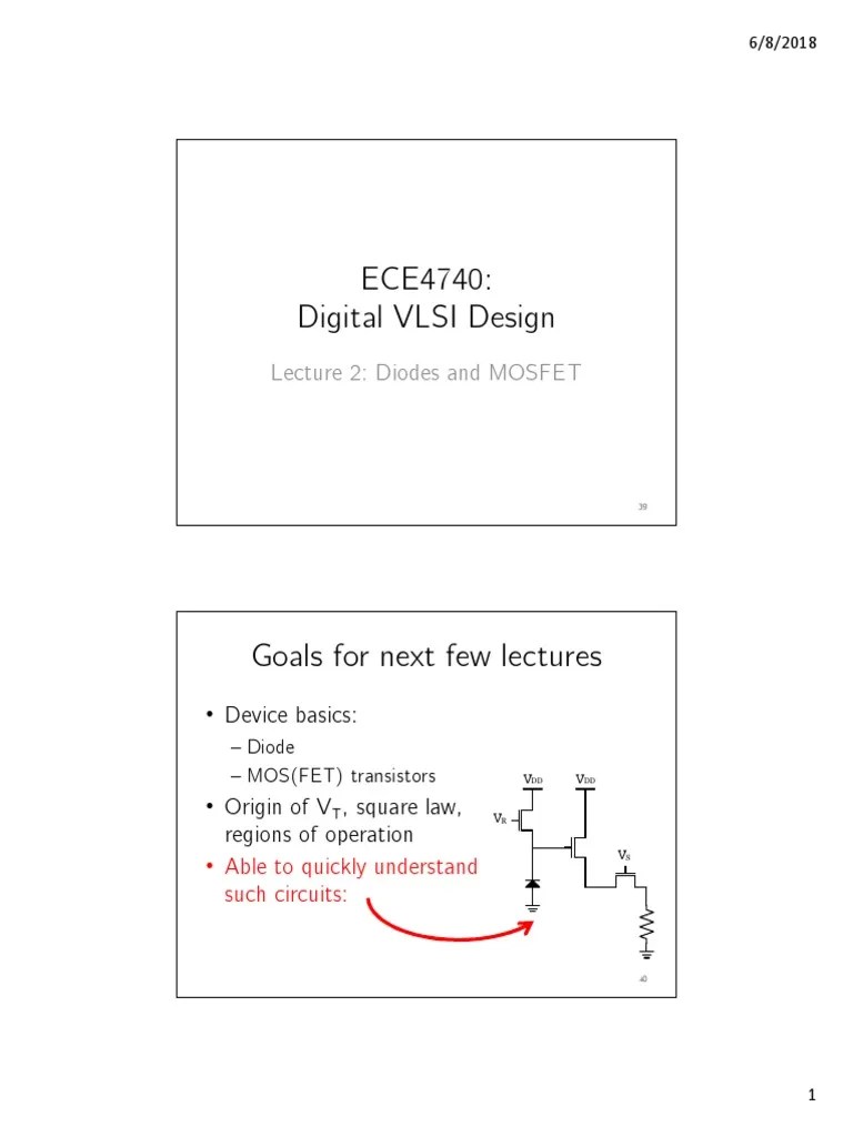 4740 Lecture02 Diodes Mosfet | PDF | Mosfet | P–N Junction