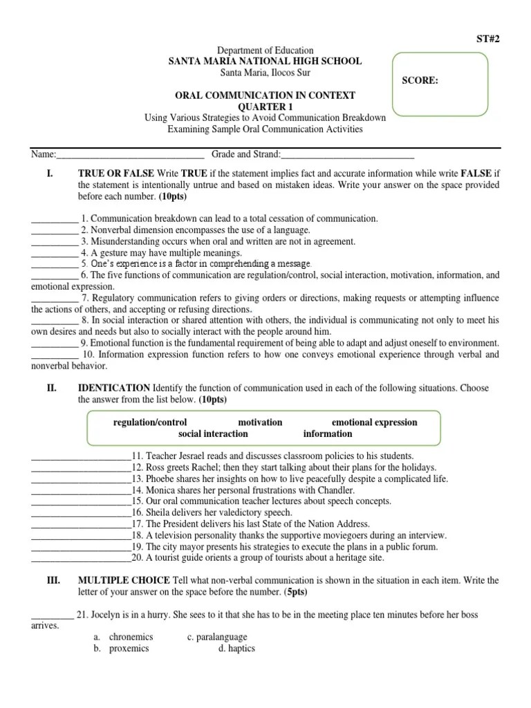 Oral Communication | PDF | Communication | Nonverbal Communication