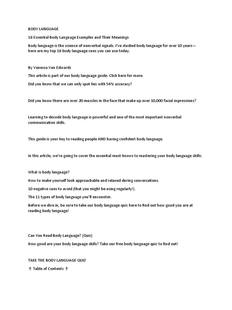 Decoding Body Language: A Comprehensive Guide To Understanding ...