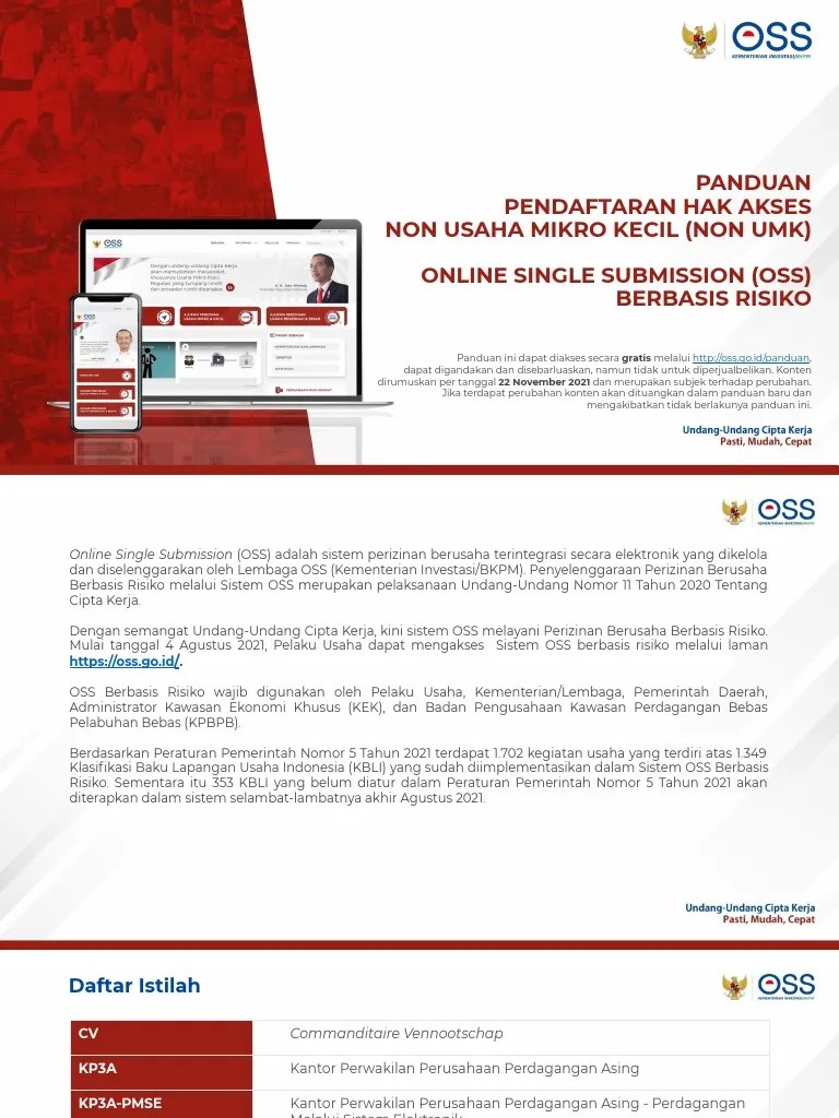 Pendaftaran Hak Akses Non Usaha Mikro Dan Kecil (Non UMK) | PDF
