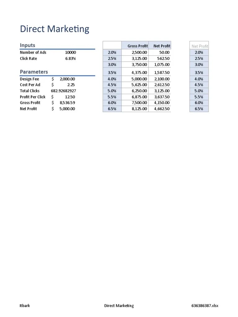 Itbark Exp19 Excel Ch06 Cap DirectMarketing | PDF | Mathematical Logic ...