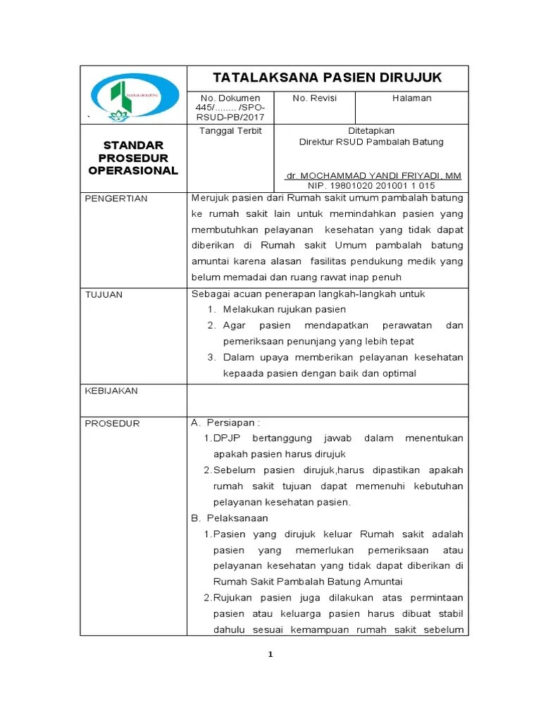 Spo tatalaksana rujukan