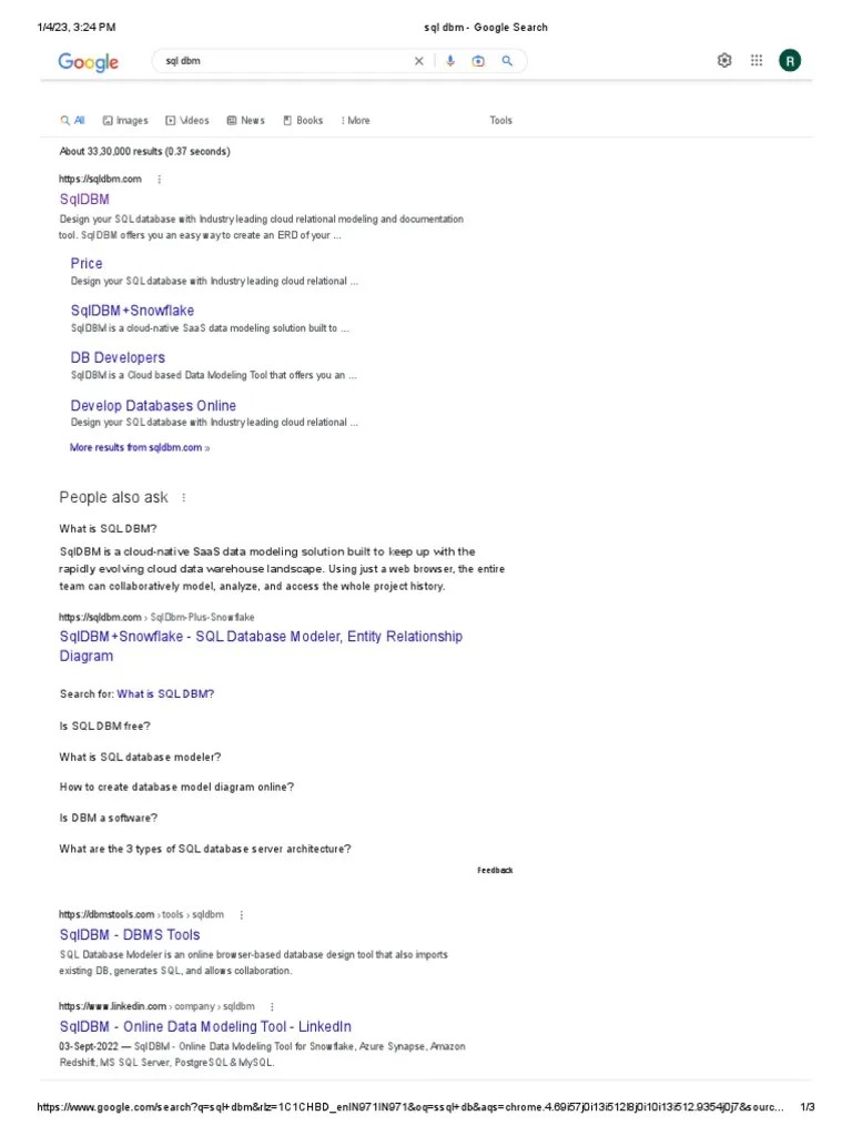 SQL DBM - Google Search | PDF | Databases | Sql