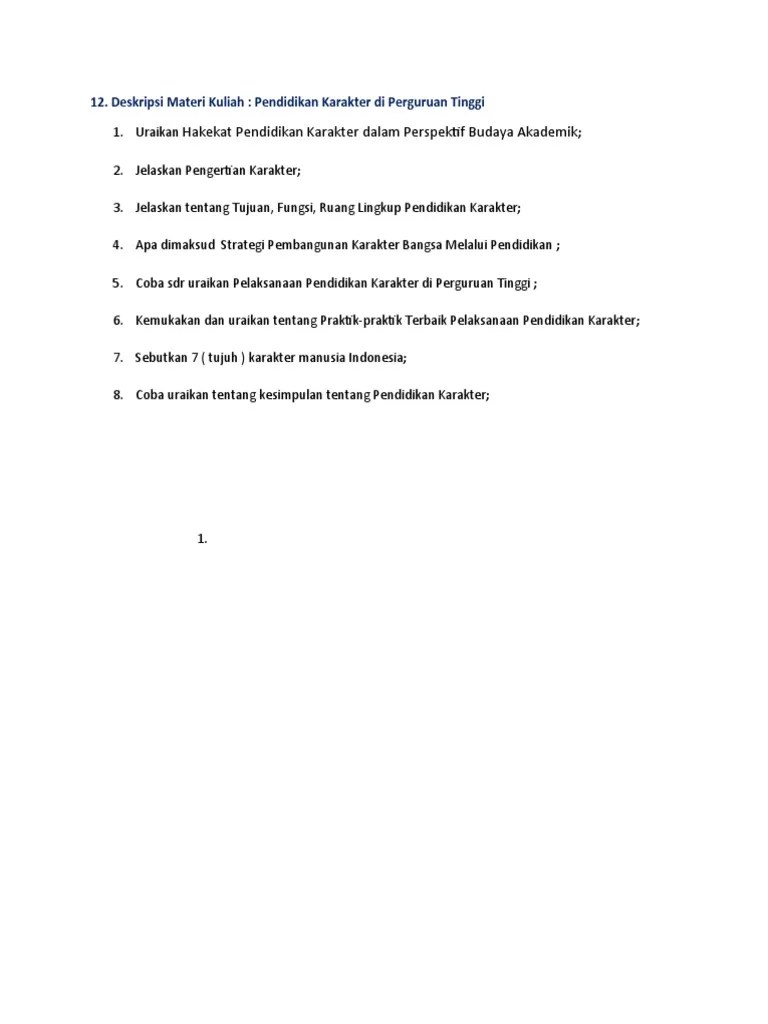 File PPT. Materi Kuliah Pendidikan Karakter Di Perguruan Tinggi | PDF