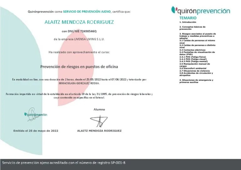 Prevención De Riesgos En La Oficina | PDF | Ciencias De La Salud | La ...