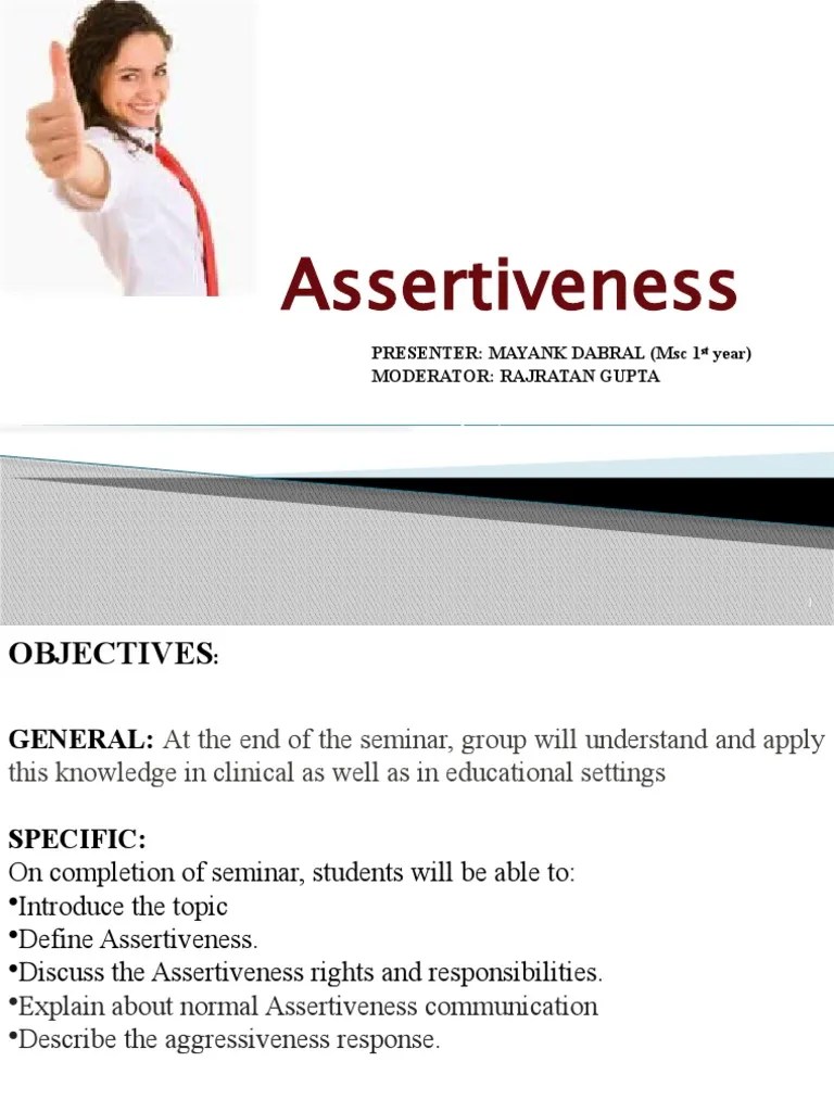 Assertiveness | PDF | Nursing | Self Esteem