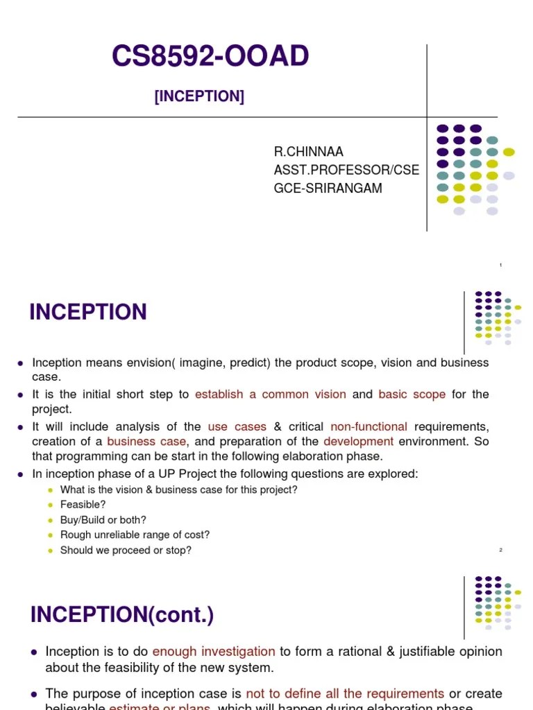 OOAD (U1) Inception | PDF | Use Case | Unified Modeling Language