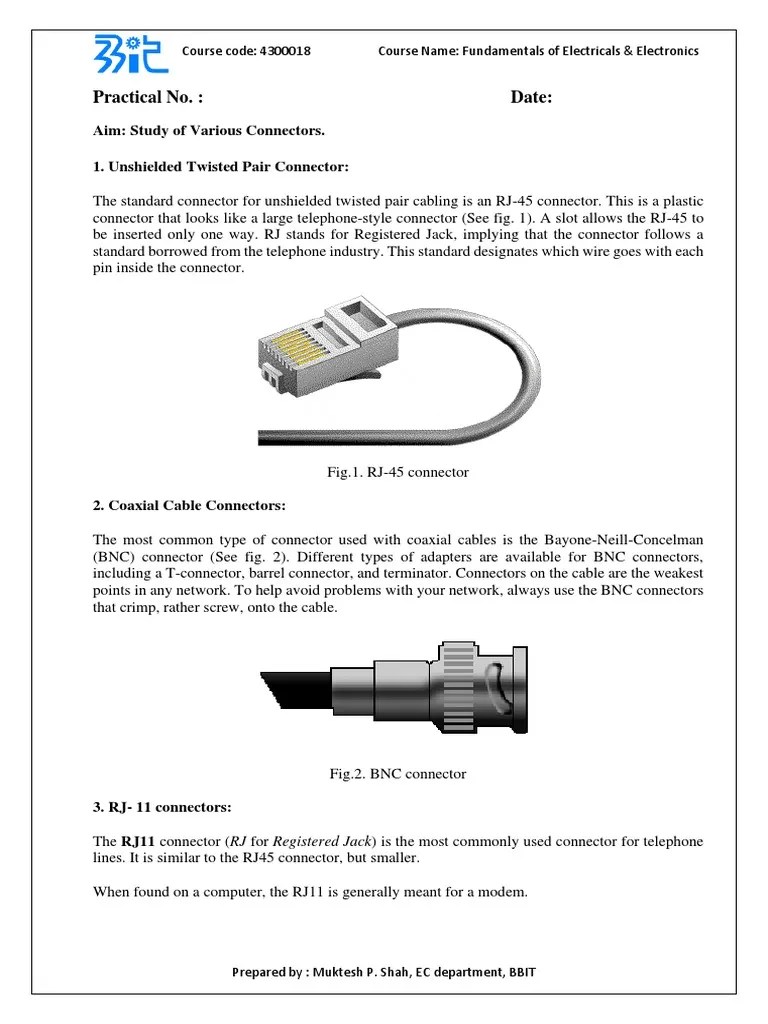 Types Of Connectors | PDF | Electrical Connector | Hdmi