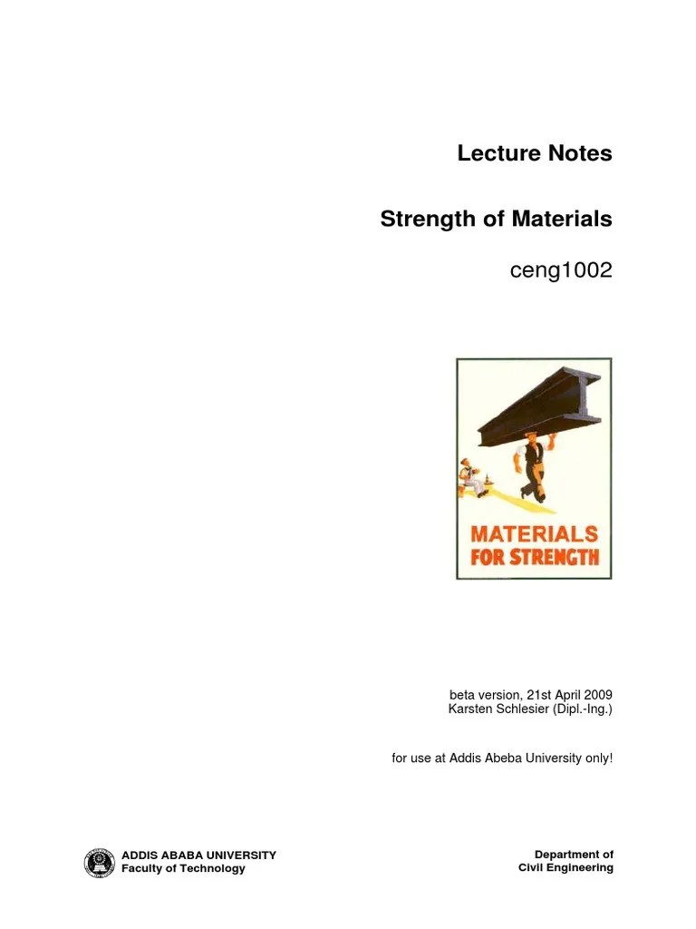AAU - Strength Of Materials - Lecture Notes - 09-04-21 | PDF ...