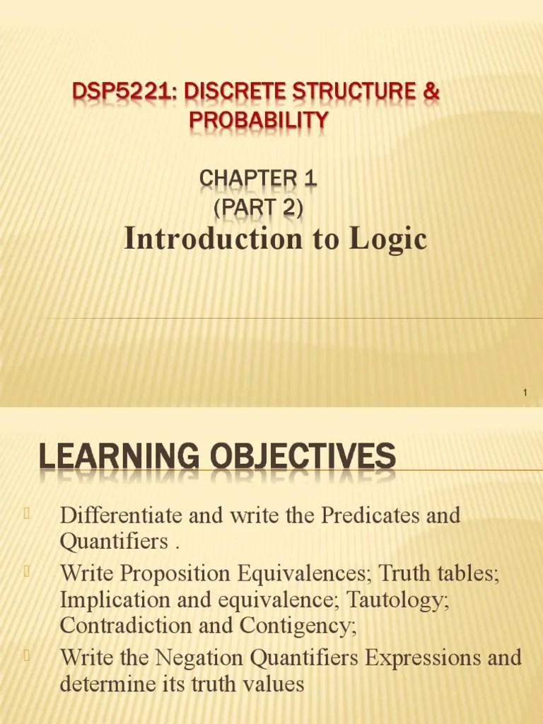 Chapter 1 (Part 2) - Stud | Download Free PDF | Proposition ...