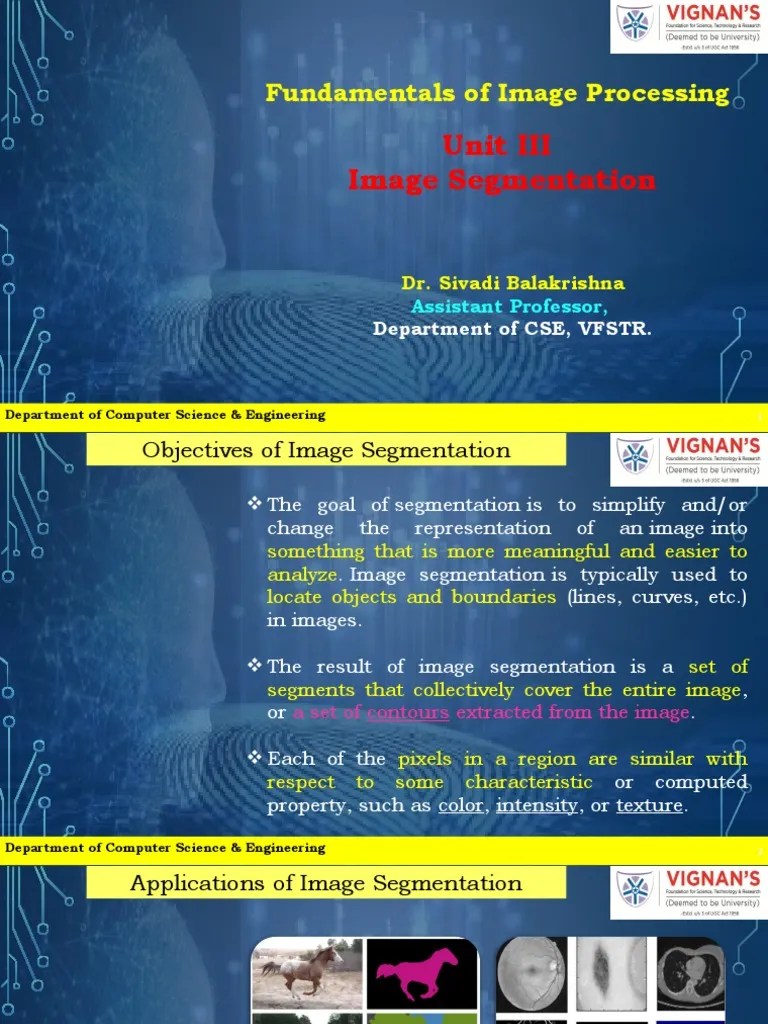 UNIT III - Image Segmentation | PDF | Image Segmentation | Mathematical ...
