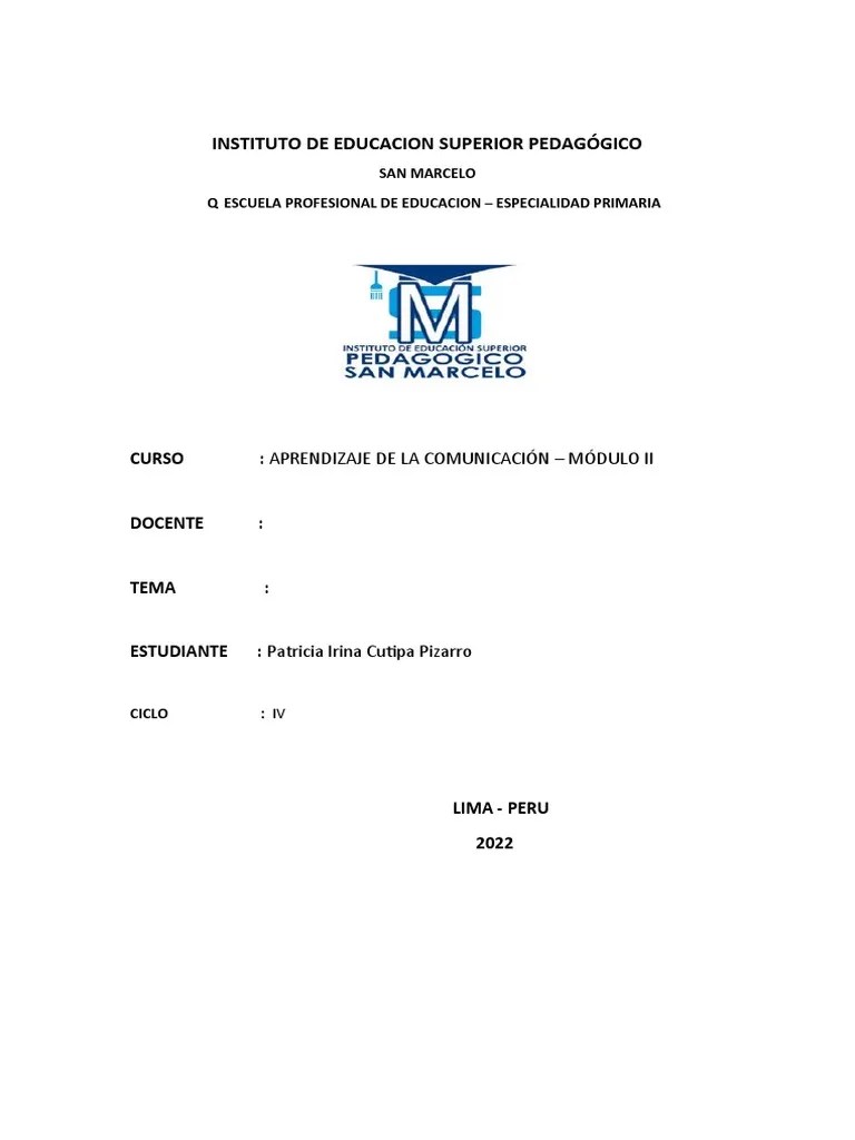 Aprendizaje De La Comunicación - Ii Modulo | PDF | Escritura | Comunicación