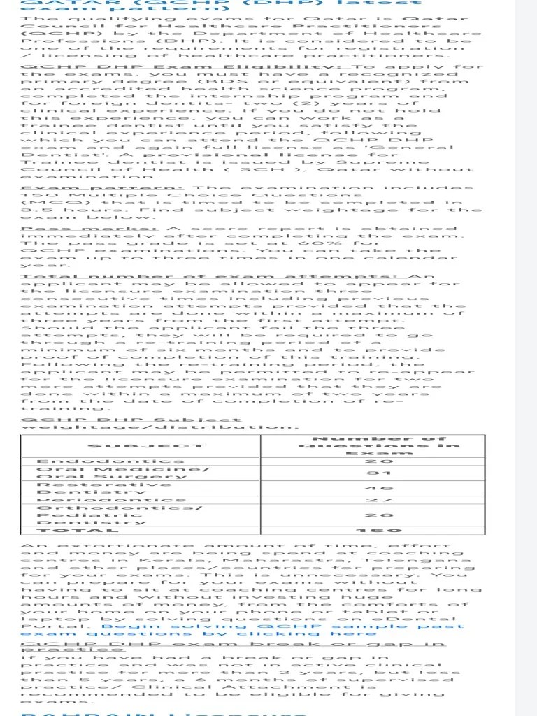 Prometric Dental Licensing Exam For Dentists | PDF | Dental Degree ...