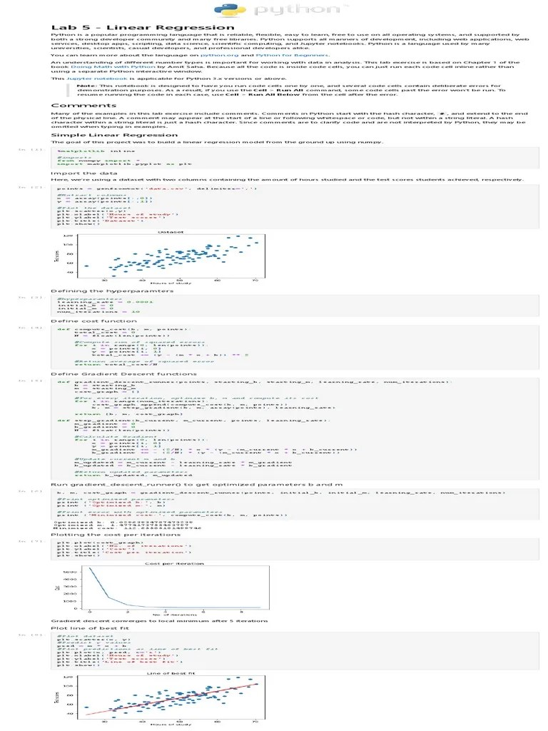 Lab5 Linear Regression | PDF | Python (Programming Language ...