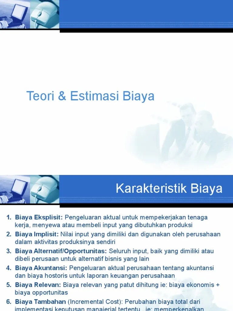 Teori Dan Estimasi Biaya | PDF