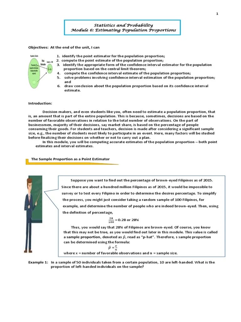 Statistics And Probability Module 6 Moodle | PDF | Confidence Interval | Standard Error
