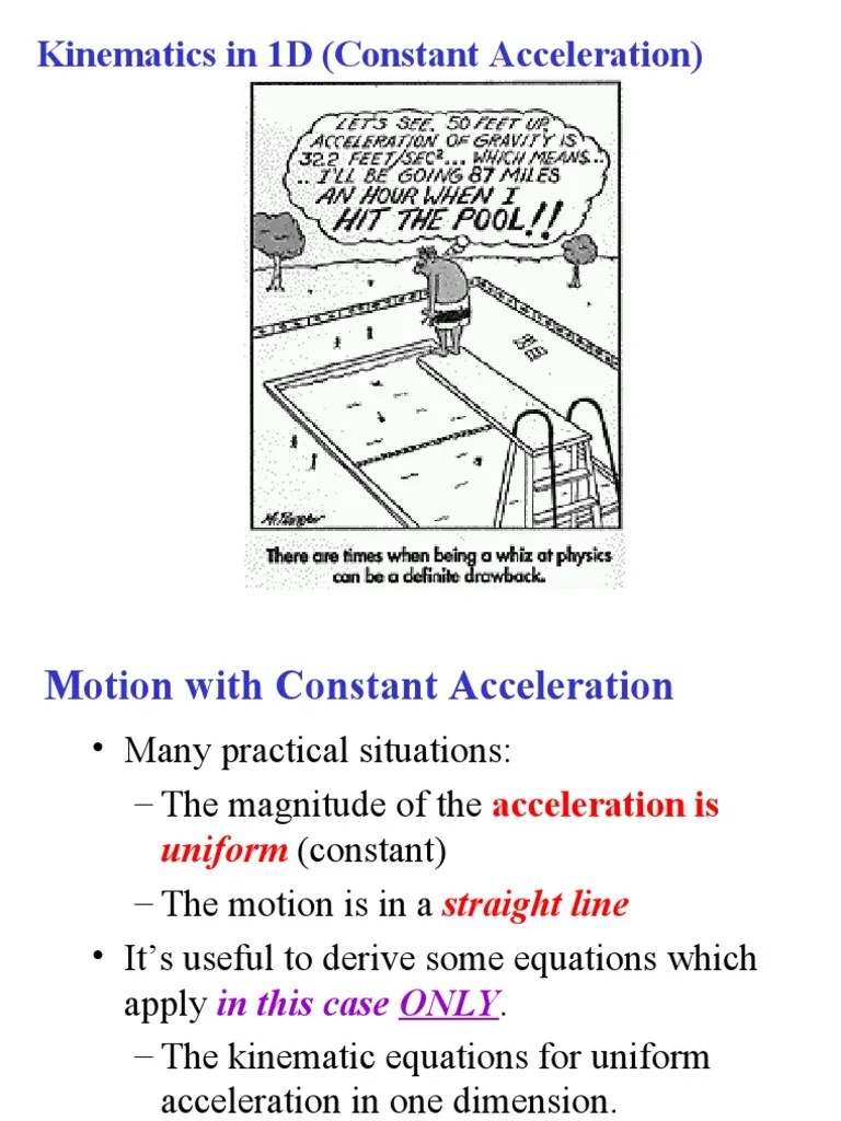 Phy 101 Lecture 3 (1D Kinematics) | PDF | Acceleration | Velocity
