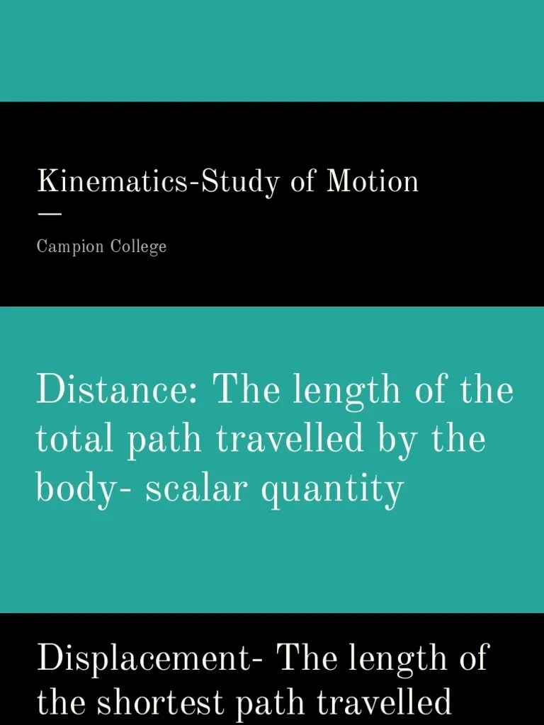 Kinematics | PDF | Velocity | Acceleration