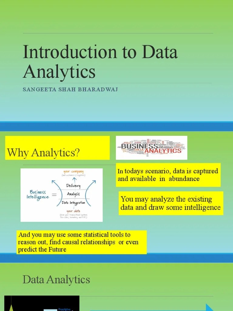 Session 1 INtroduction To Data Analytics | Download Free PDF | Machine ...