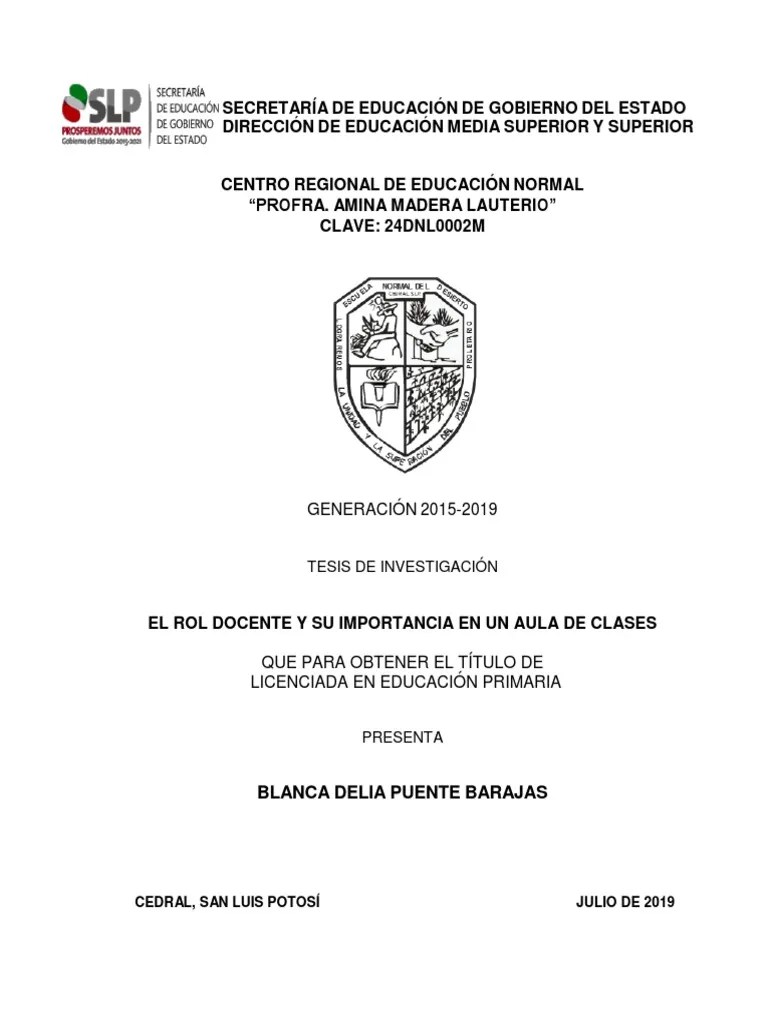 El Rol Docente Y Su Importancia En Un Aula De Clases | PDF | Método De Enseñanza | Maestros