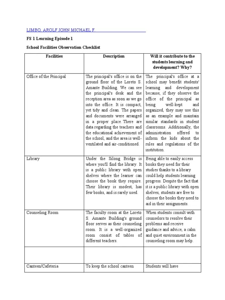 Eppisode 1 FS 1 | PDF | Classroom | Learning