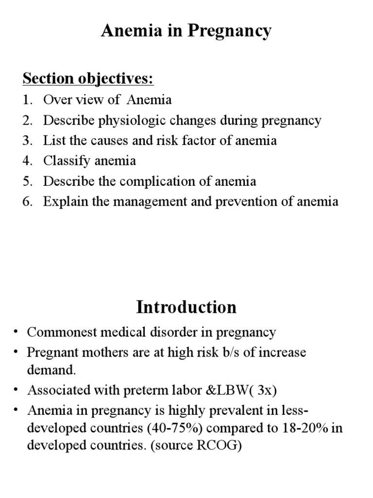 Presentation Anemia In Pregnancy | PDF | Anemia | Pregnancy
