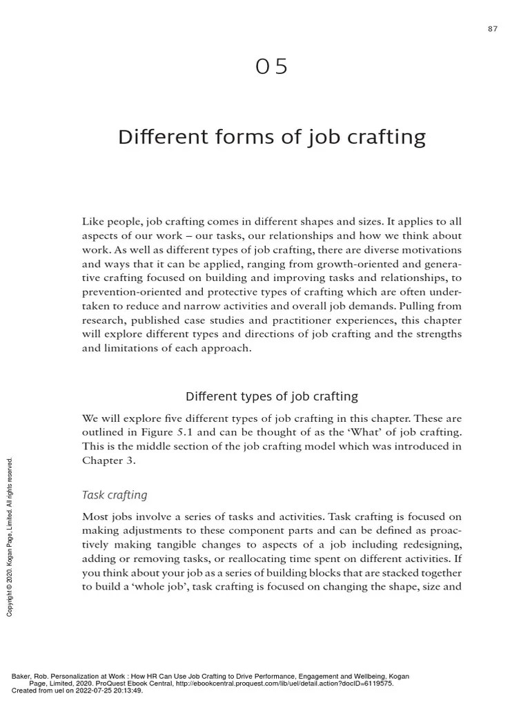 05 Different Forms Of Job Crafting | PDF | Mentorship | Expert