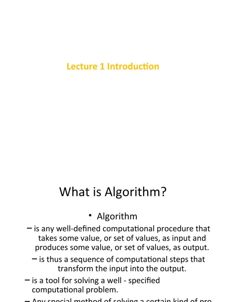 Lecture 1 Introduction | PDF | Algorithms | Applied Mathematics