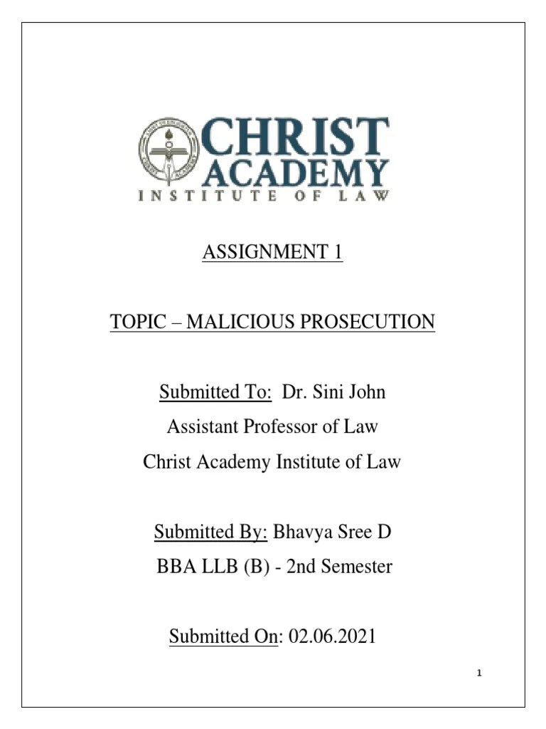 Malicious Prosecution | PDF | Damages | Prosecutor