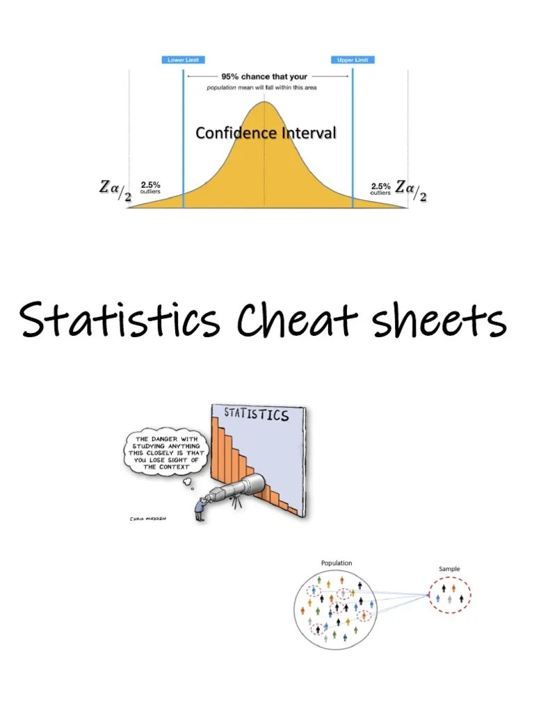 Statistics Cheat Sheets | PDF | Standard Deviation | Probability And Statistics