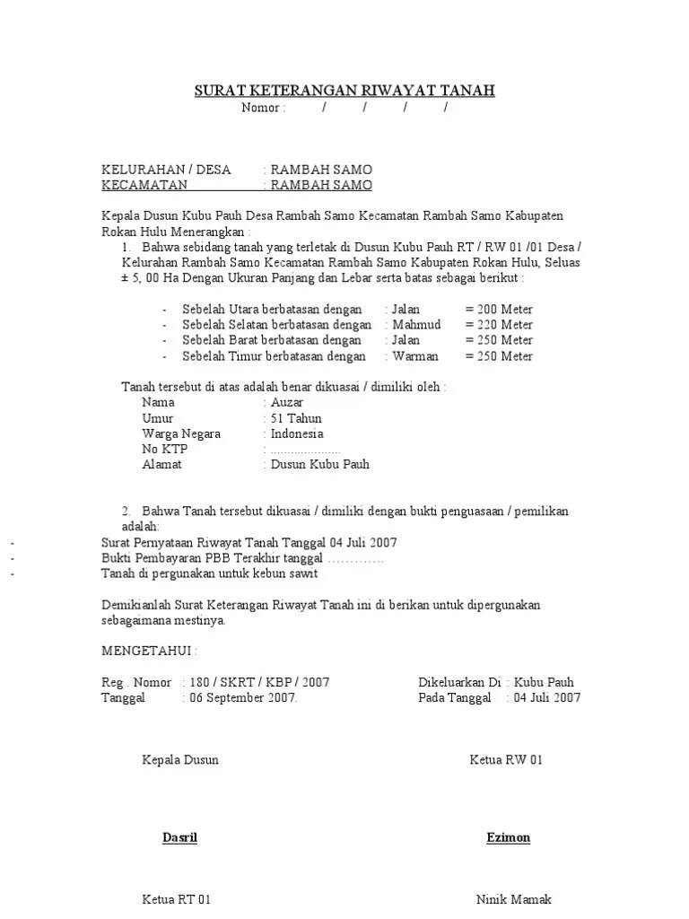 Doc Surat Pernyataan Tanah Hedy Purwanto Academia Edu 