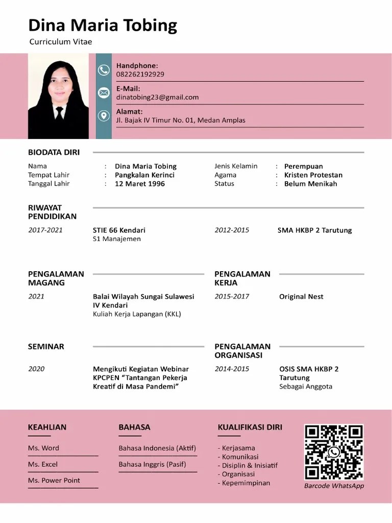 CV Dina Maria Tobing | PDF