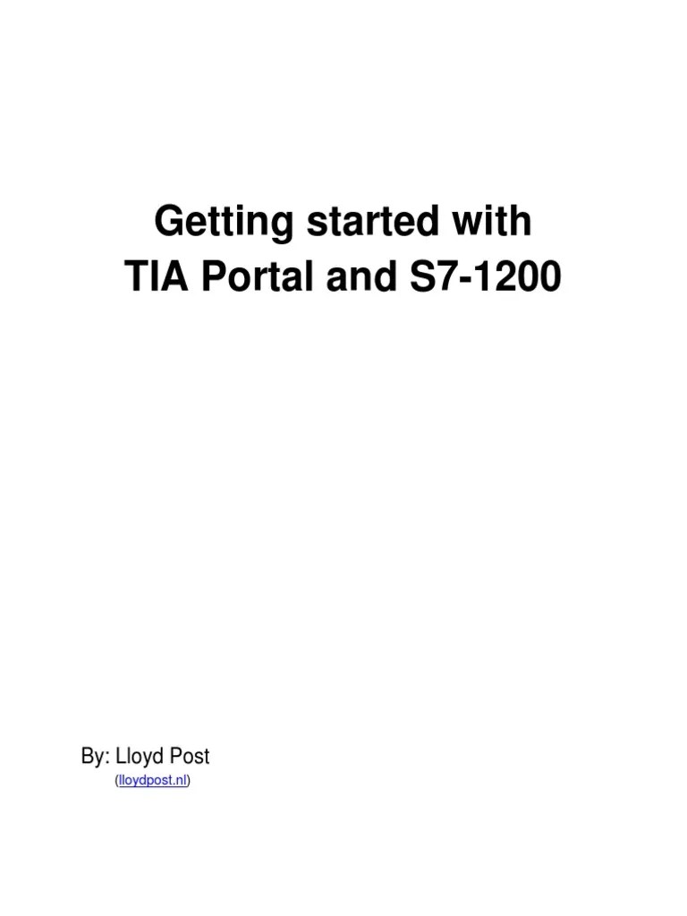 Getting Started With TIA Portal And S7-1200 | PDF | Programmable Logic Controller | Computer Network