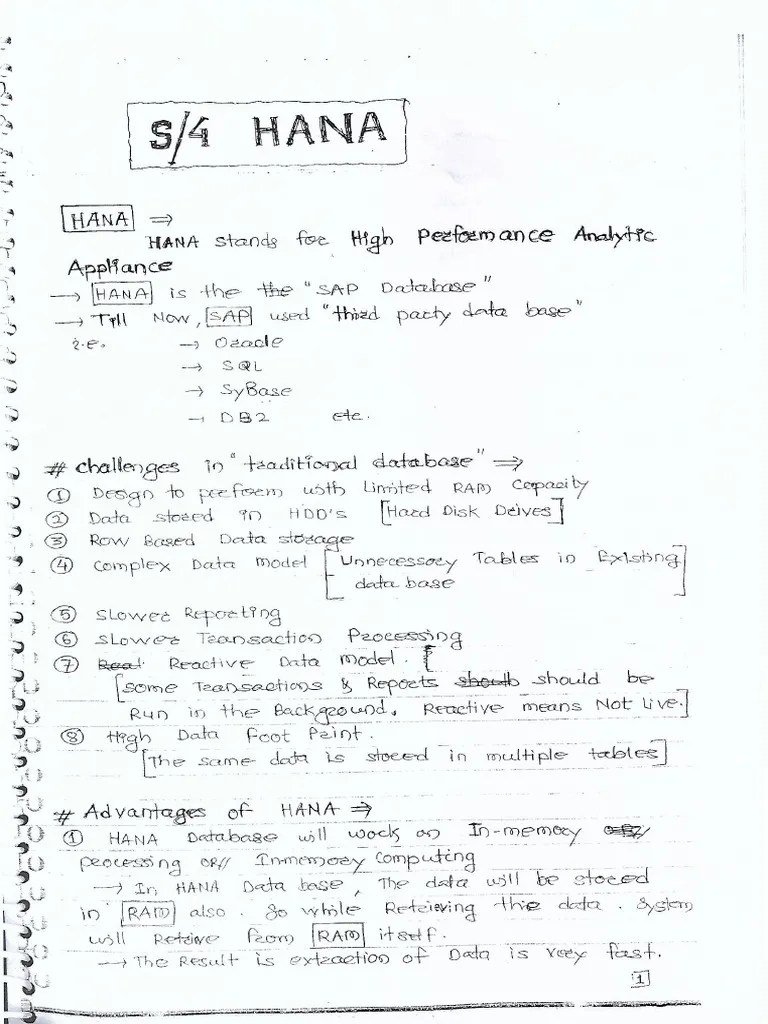 Sap S - 4hana Notes | PDF