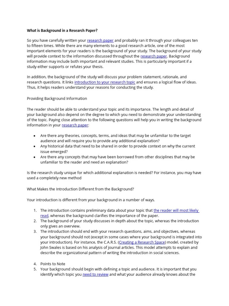 Background+in+a+Research+Paper | PDF | Information | Academic ...