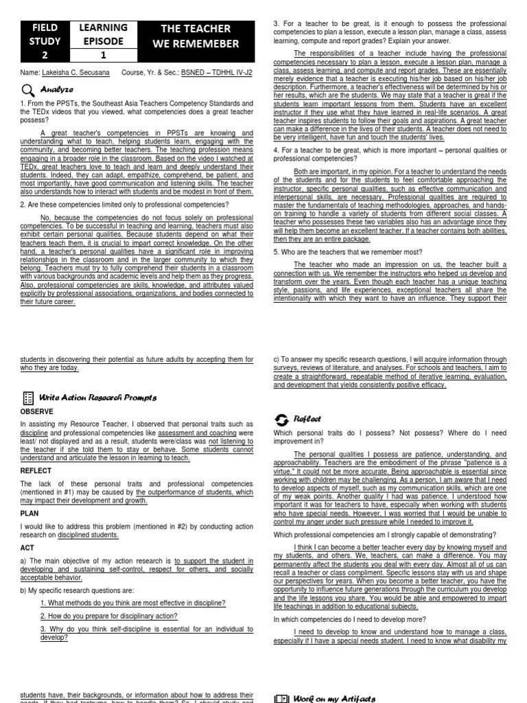 Learning Episode 1 | PDF | Teachers | Teaching Method