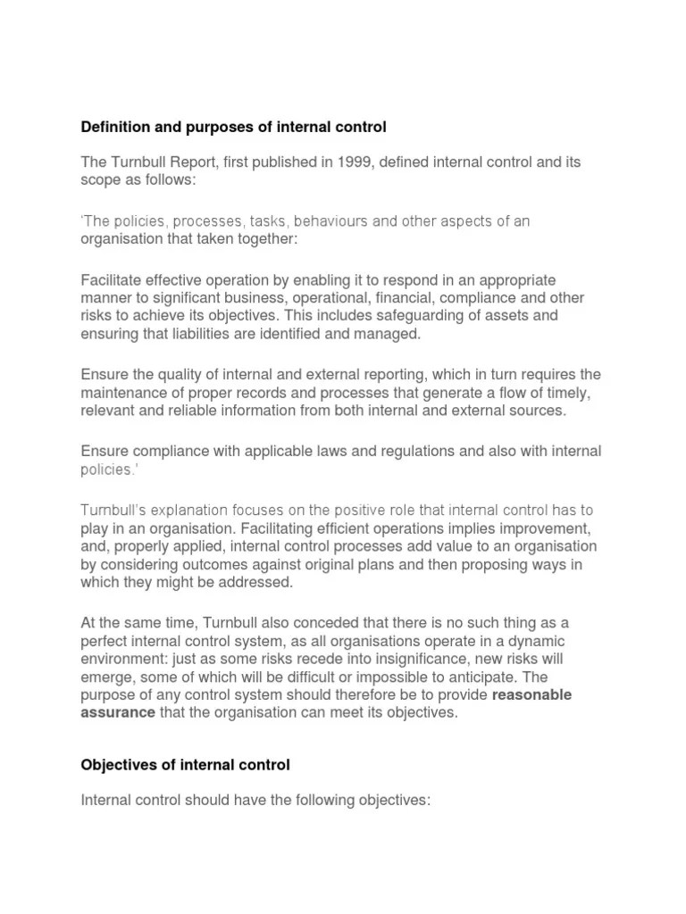 Internal Control | PDF | Internal Control | Audit