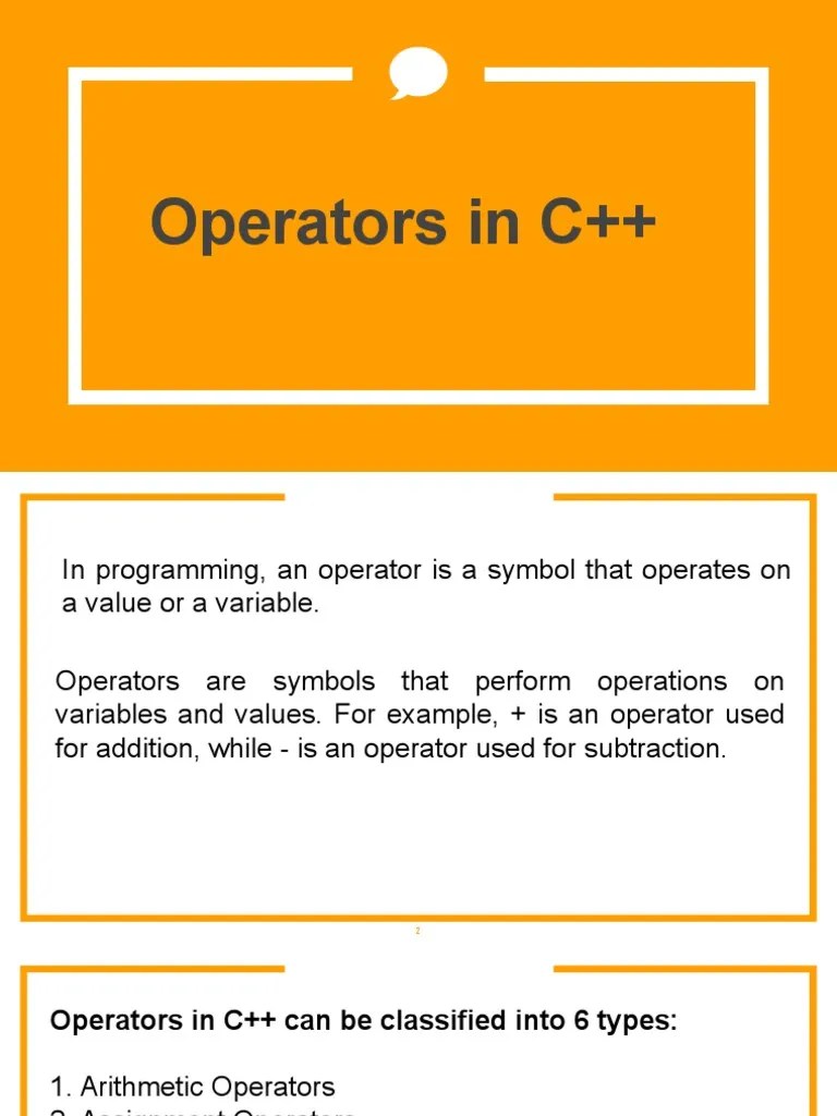 Chapter 3 - Operators In C++ | Download Free PDF | Division ...