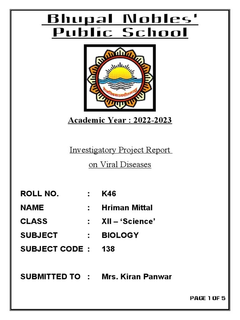 Biology - Investigatory Project File On Viral Diseases | PDF