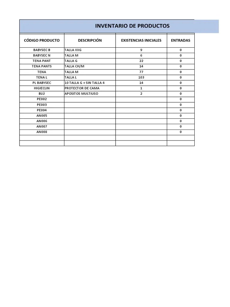 Inventario Control De Stock | PDF