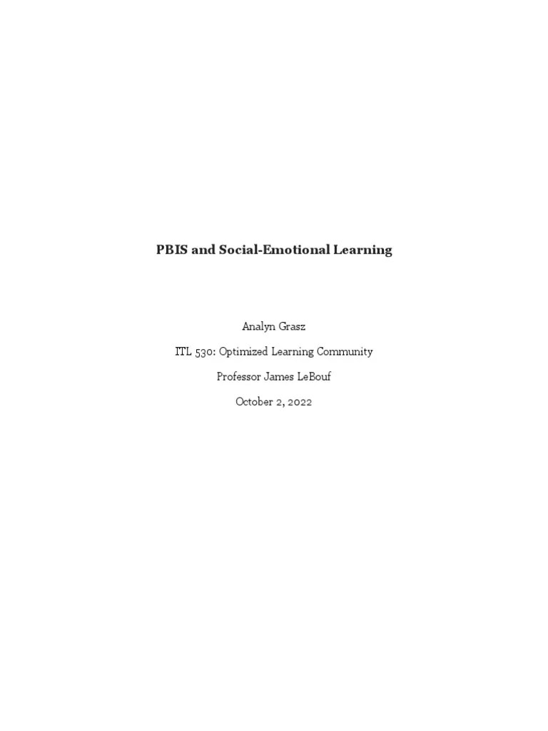 PBIS And Social-Emotional Learning | Download Free PDF | Cognition ...