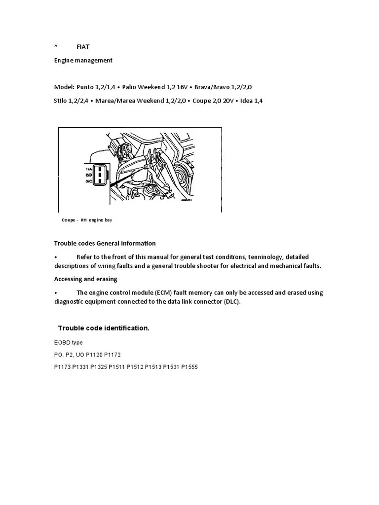 CÓDIGOS DE FALHA FIAT OBD (Traduzido E Format) | PDF