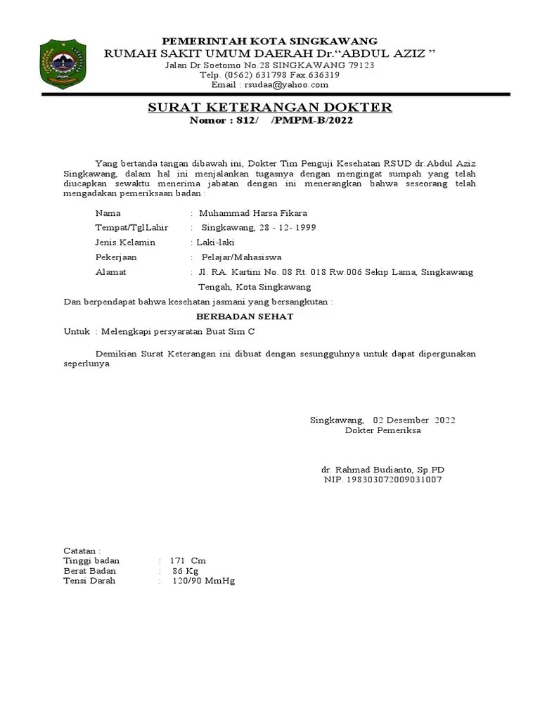 Surat Keterangan Dokter | PDF